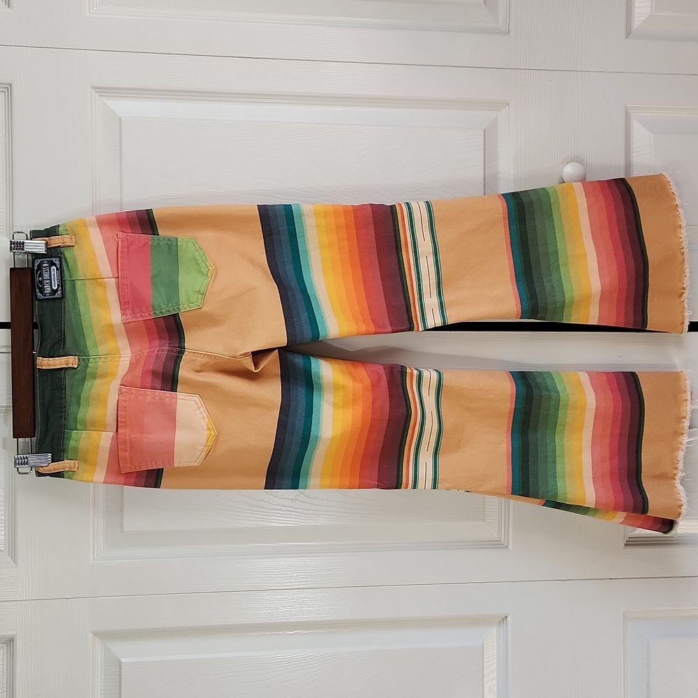 Ranch Dress'n By Fallon Taylor Rainbow Super Flare Jeans Size 2 Southwestern - Picture 2 of 12